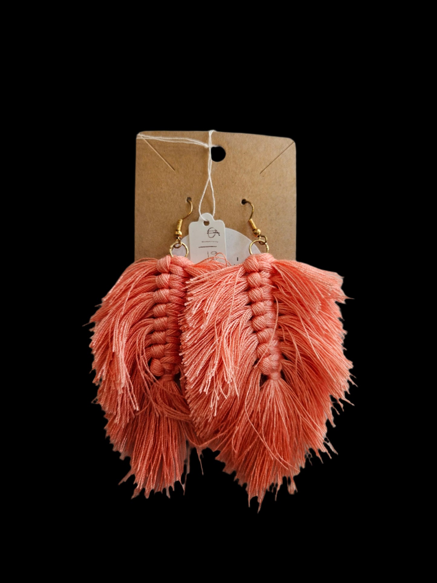 Large Tassel Earrings - Peach