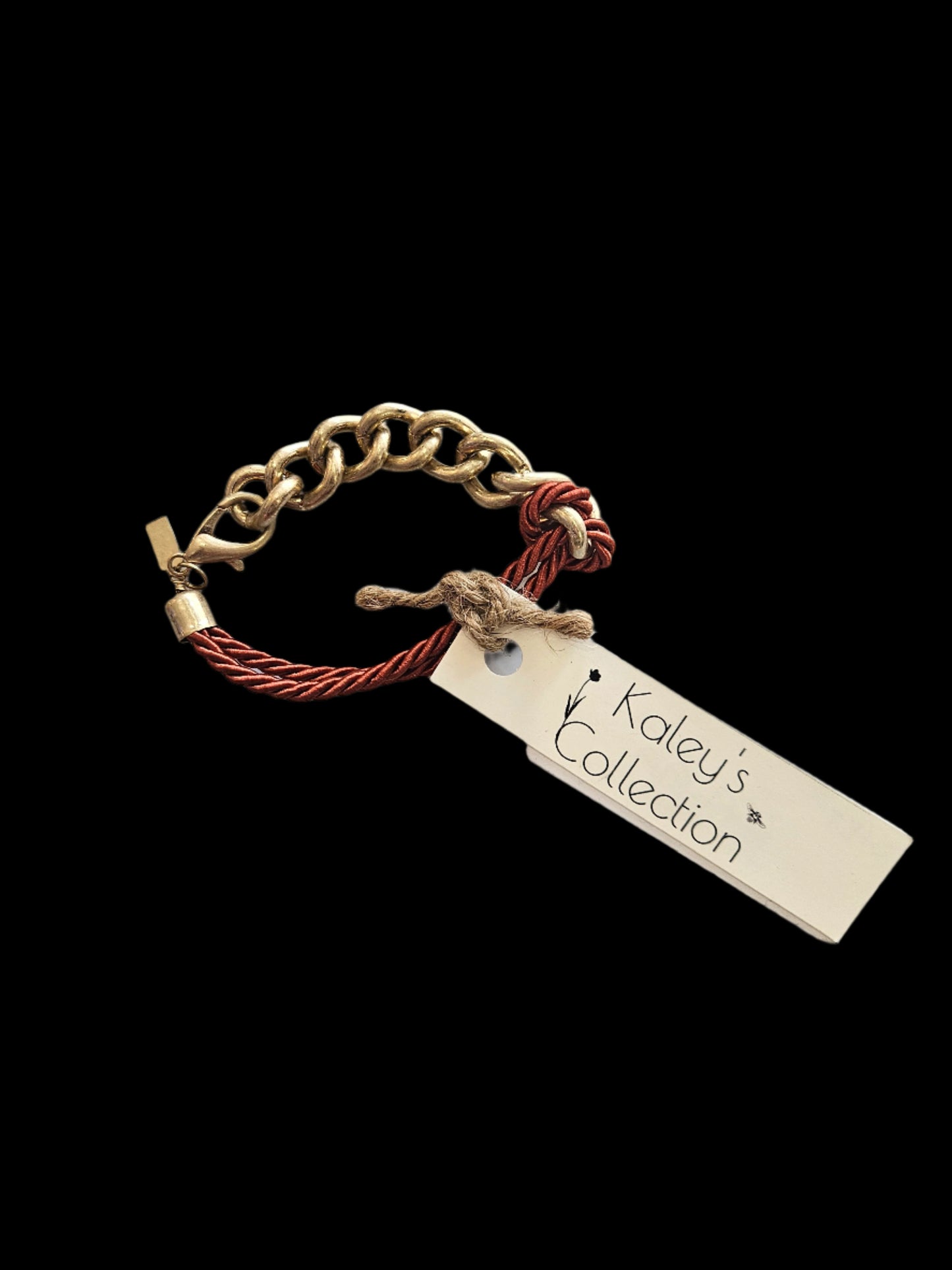 Brown Rope and Chain Bracelet