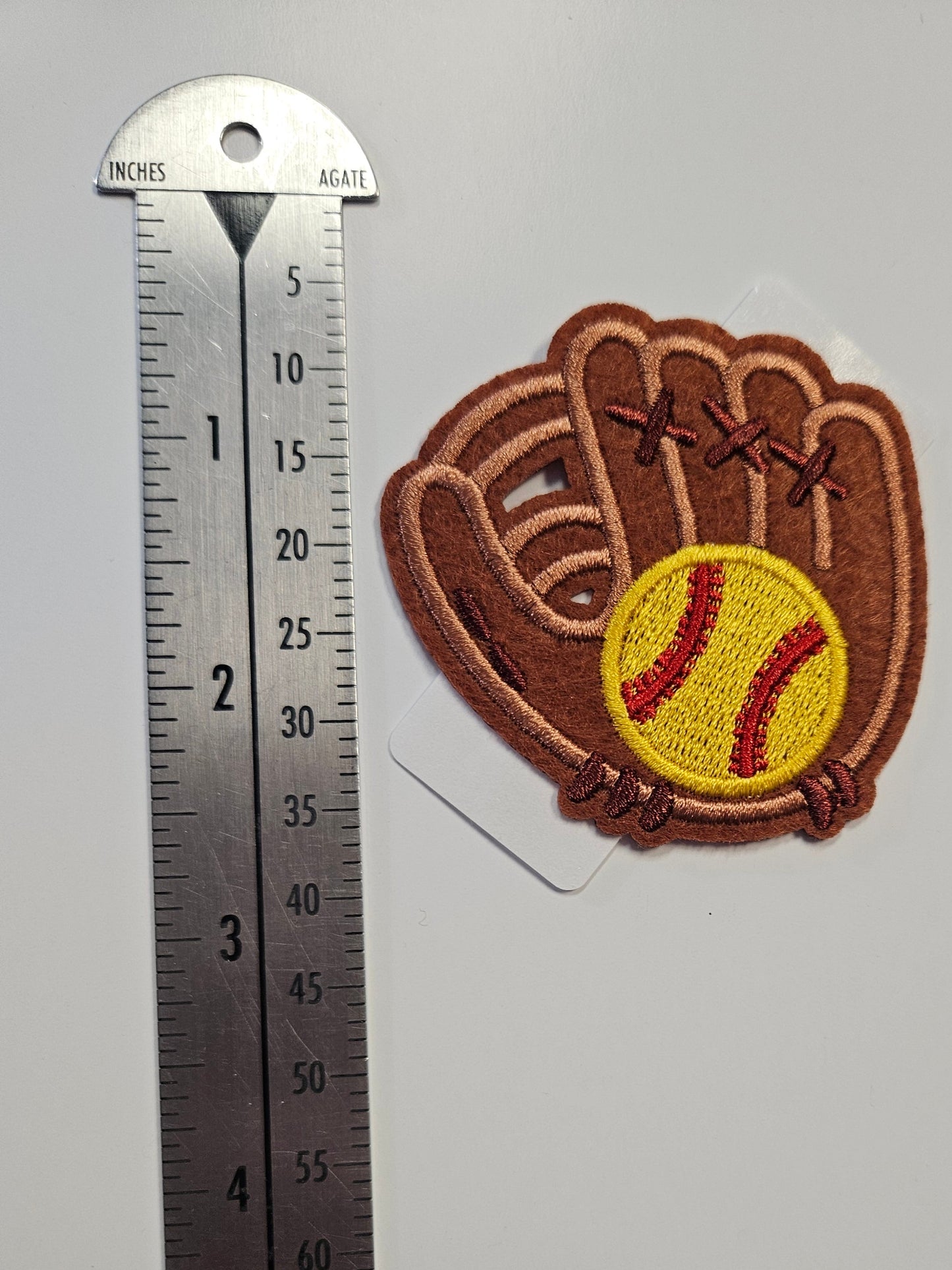 Iron On Patch - Softball in Glove