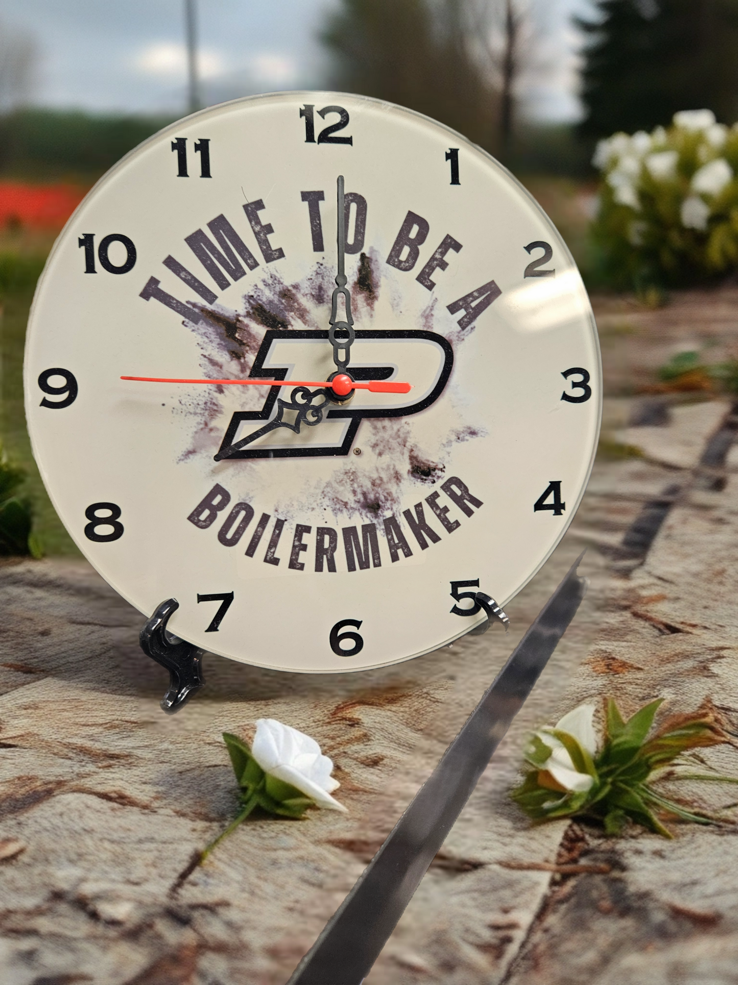 Glass Clock - Purdue Boilermakers
