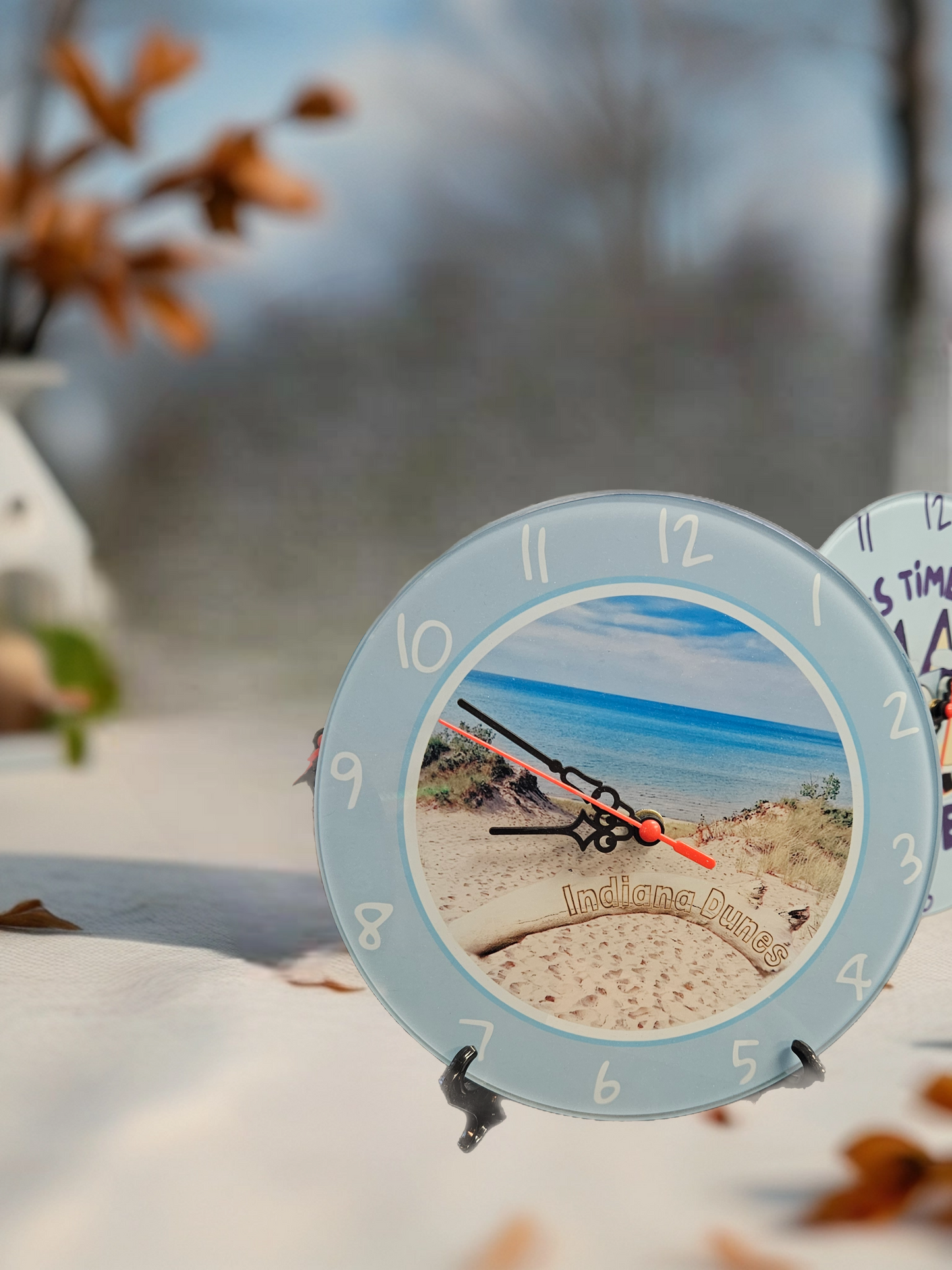 Glass Clock - Indiana Dunes