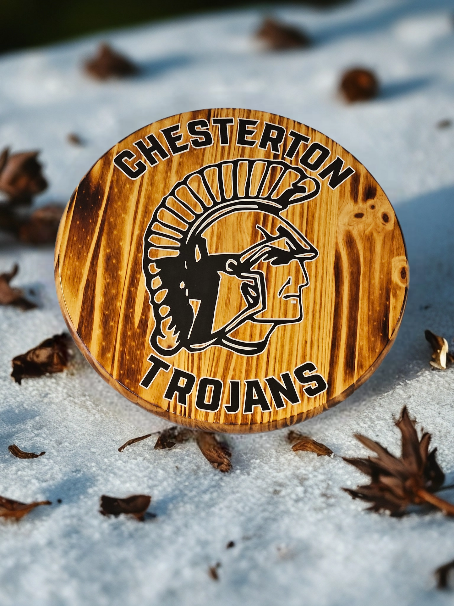 Wood Wall Decor (Round) - Chesterton Trojan