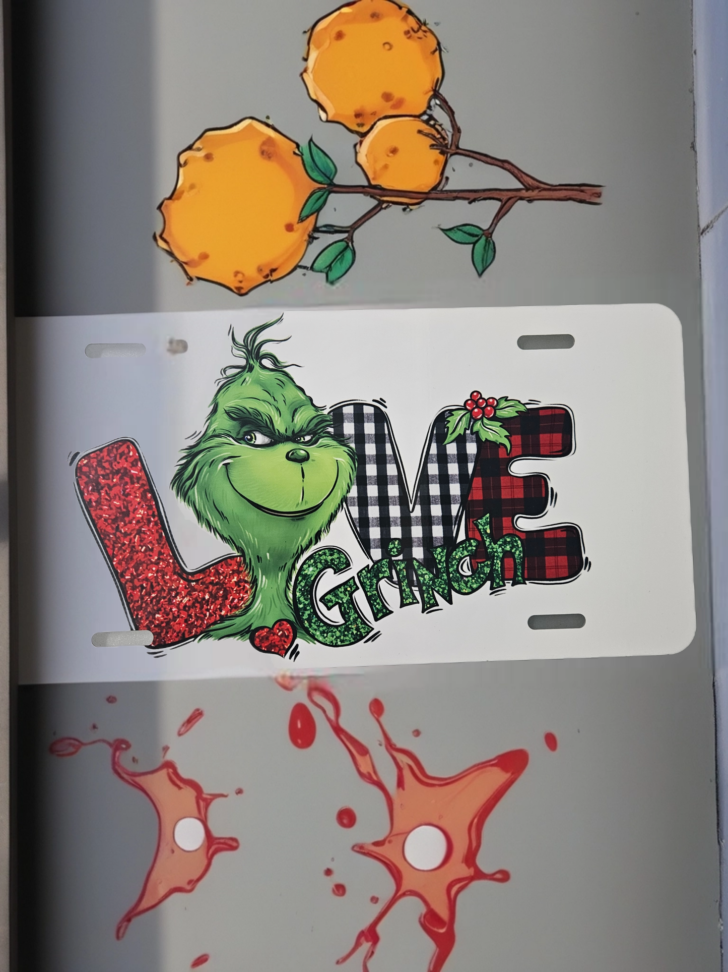 Grinch Love License Plate