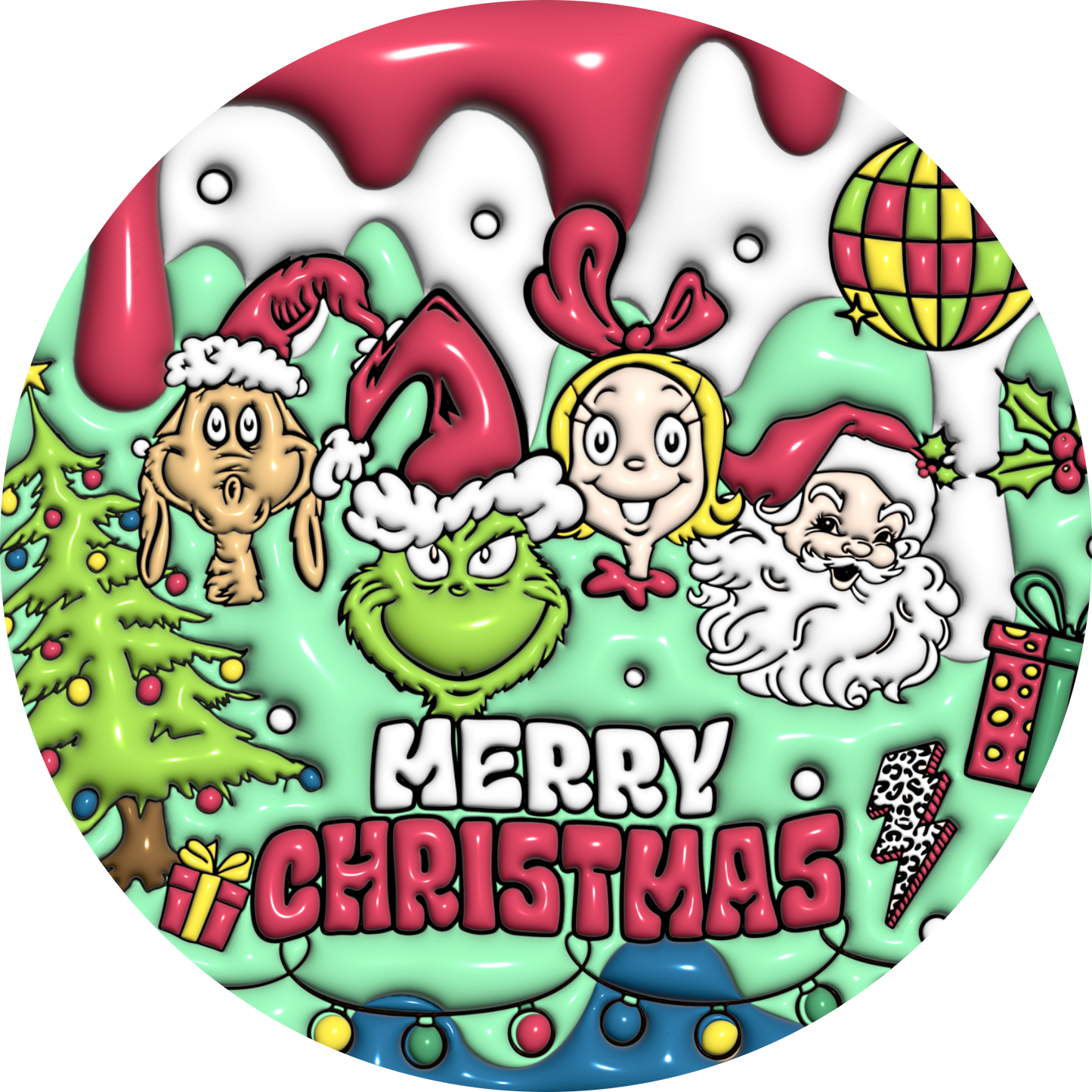 Grinch Ornament - Merry Christmas