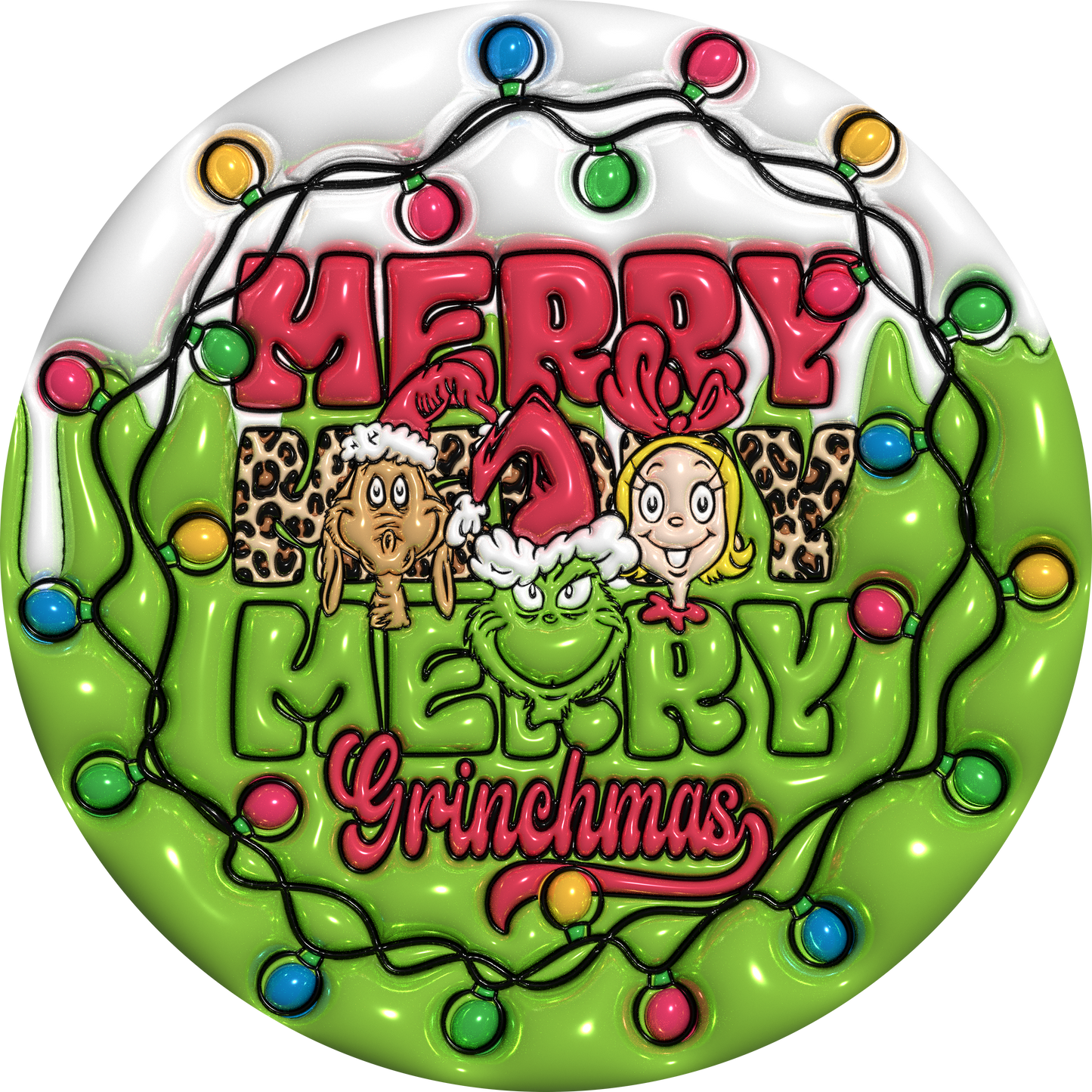 Grinch Ornament - "Merry Merry Merry Grinchmas"