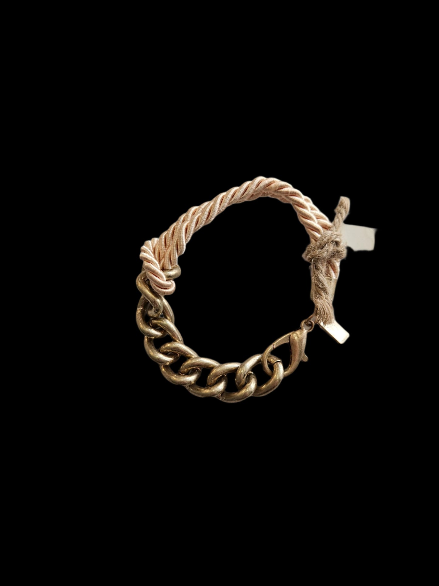 Tan Rope and Chain Bracelet