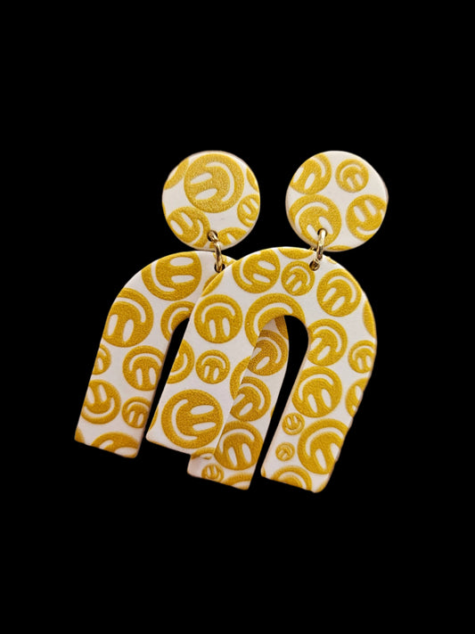 Smiley Face Clay Earrings