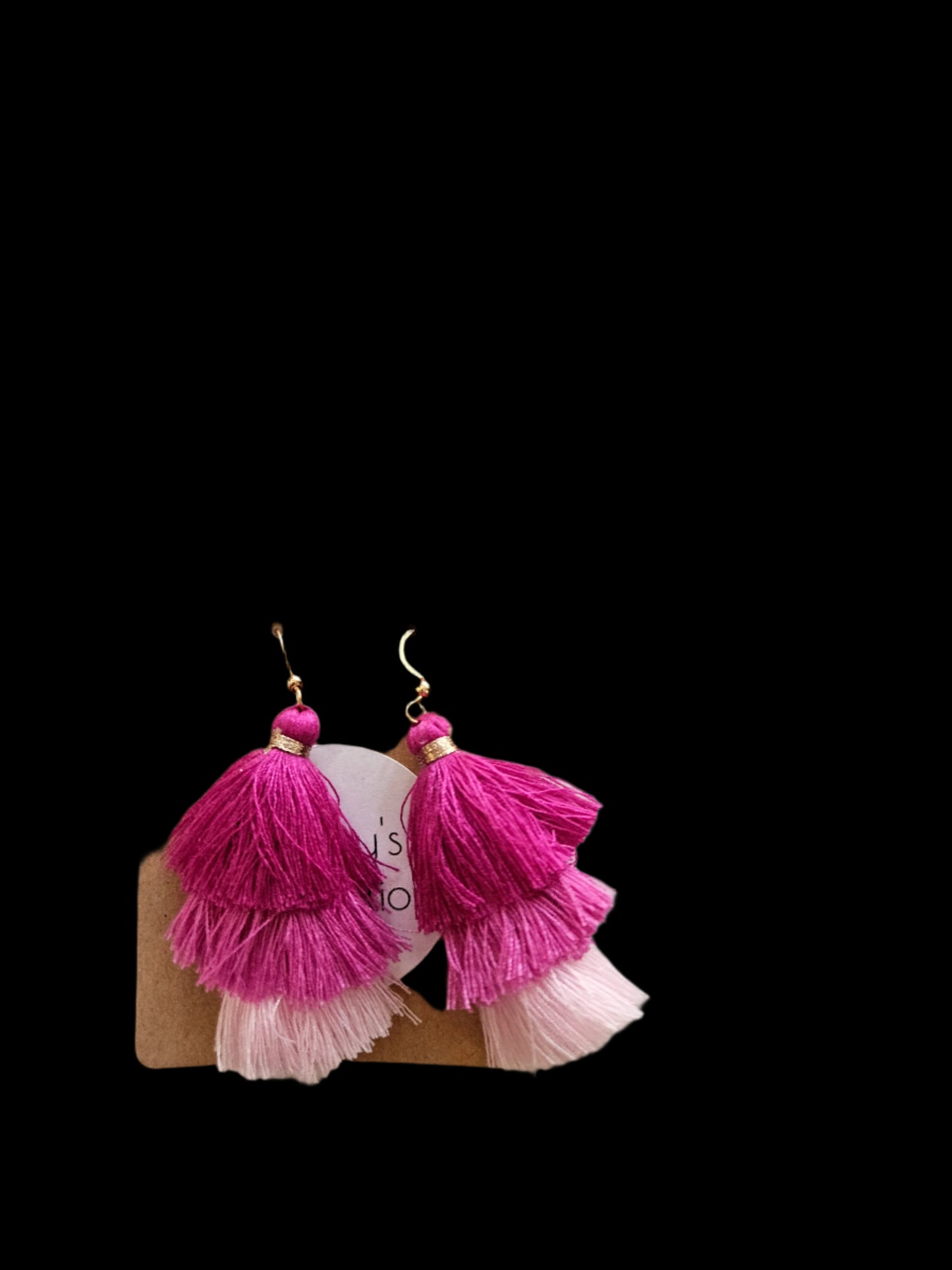 Small Tassel Earrings - Pink