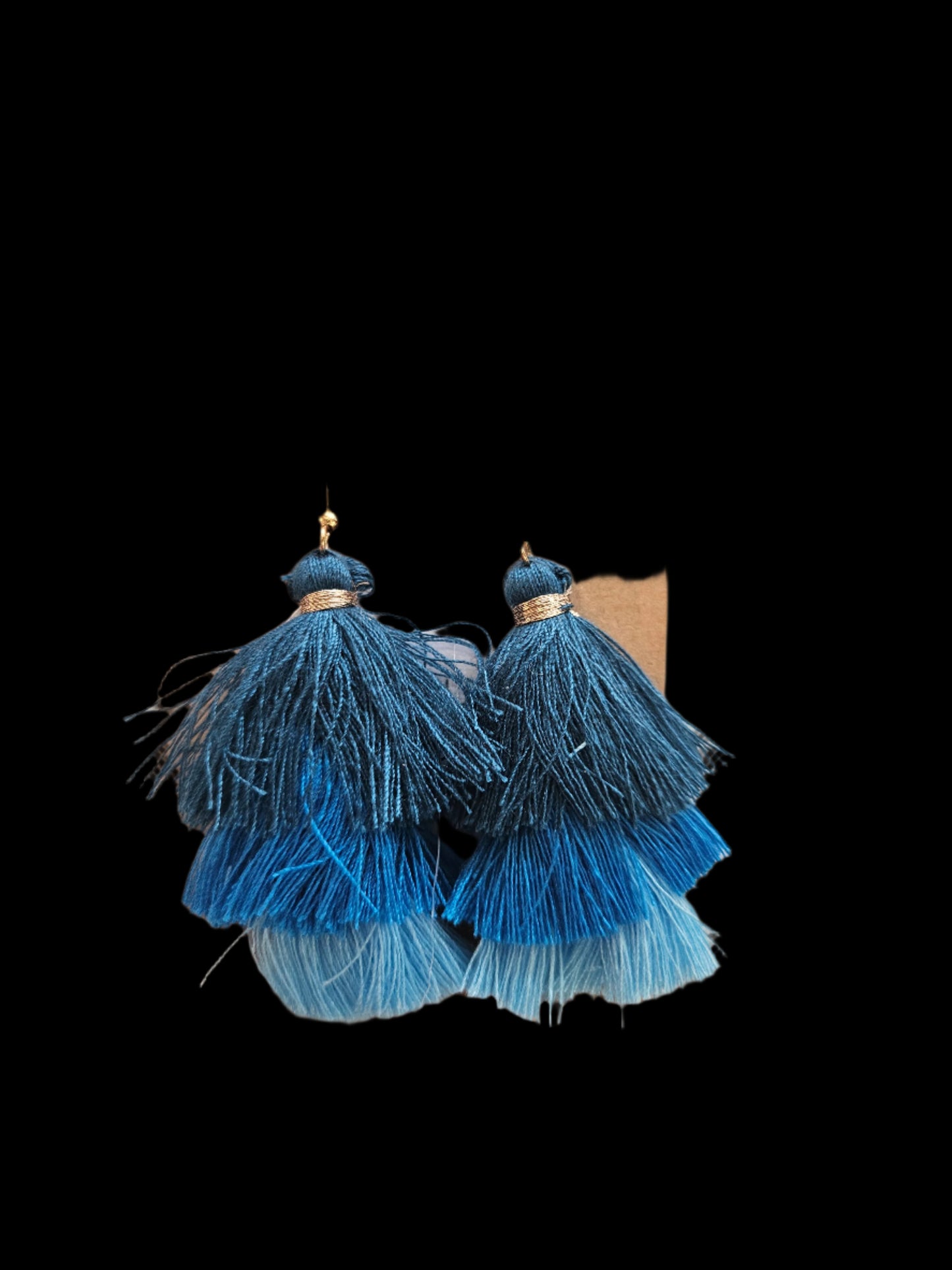 Small Tassel Earrings - Blue