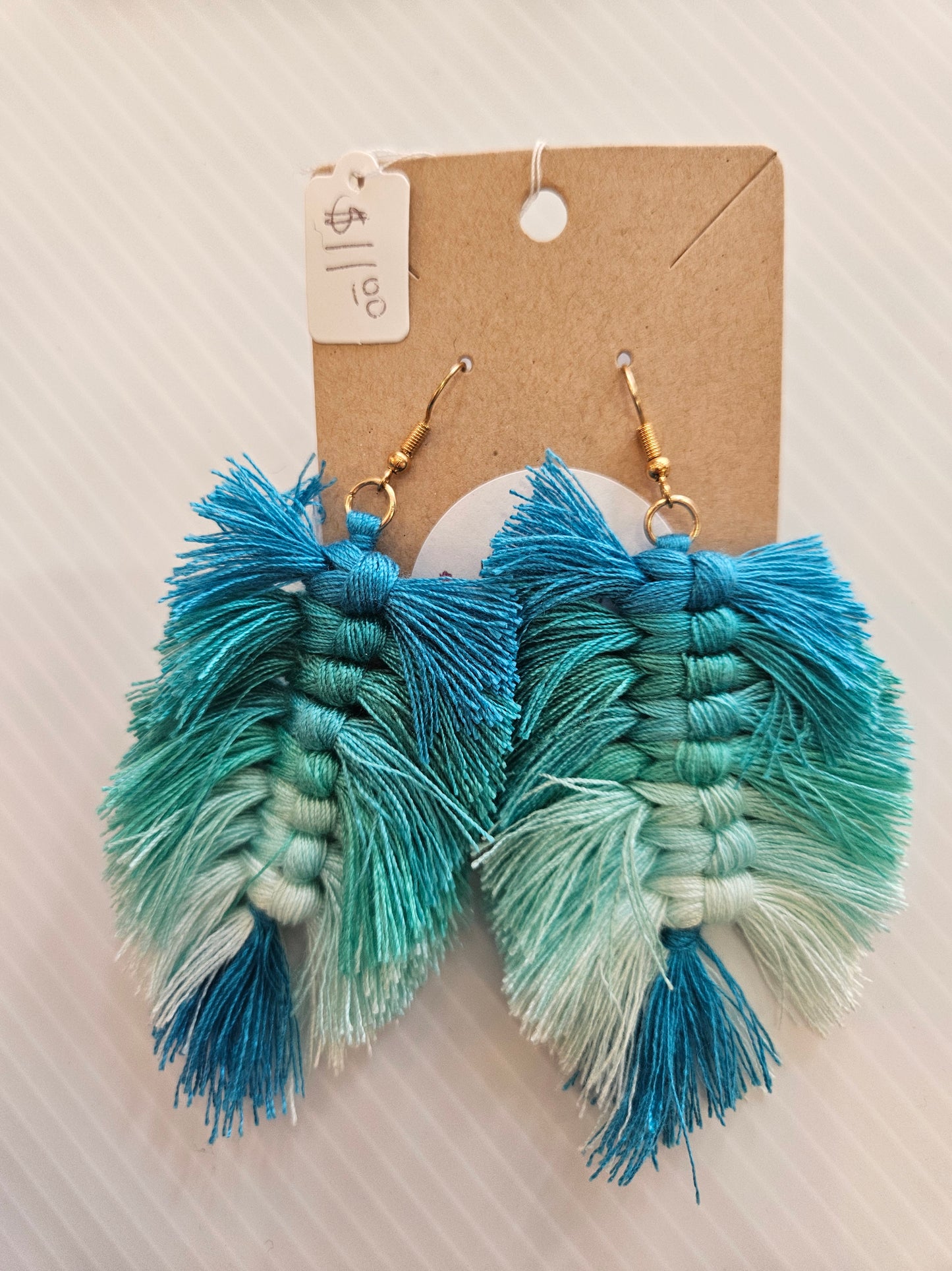 Large Tassel Earrings - Blue Shades