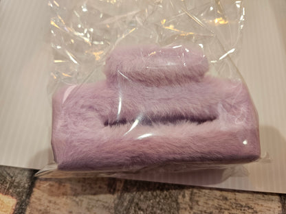 Fuzzy Pink Hair Clip