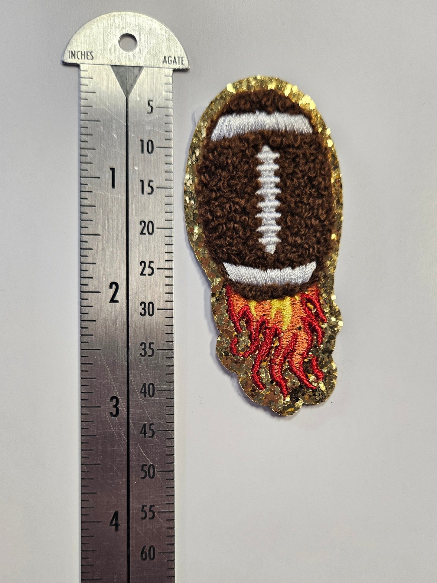 Iron On Patch - Football on Fire