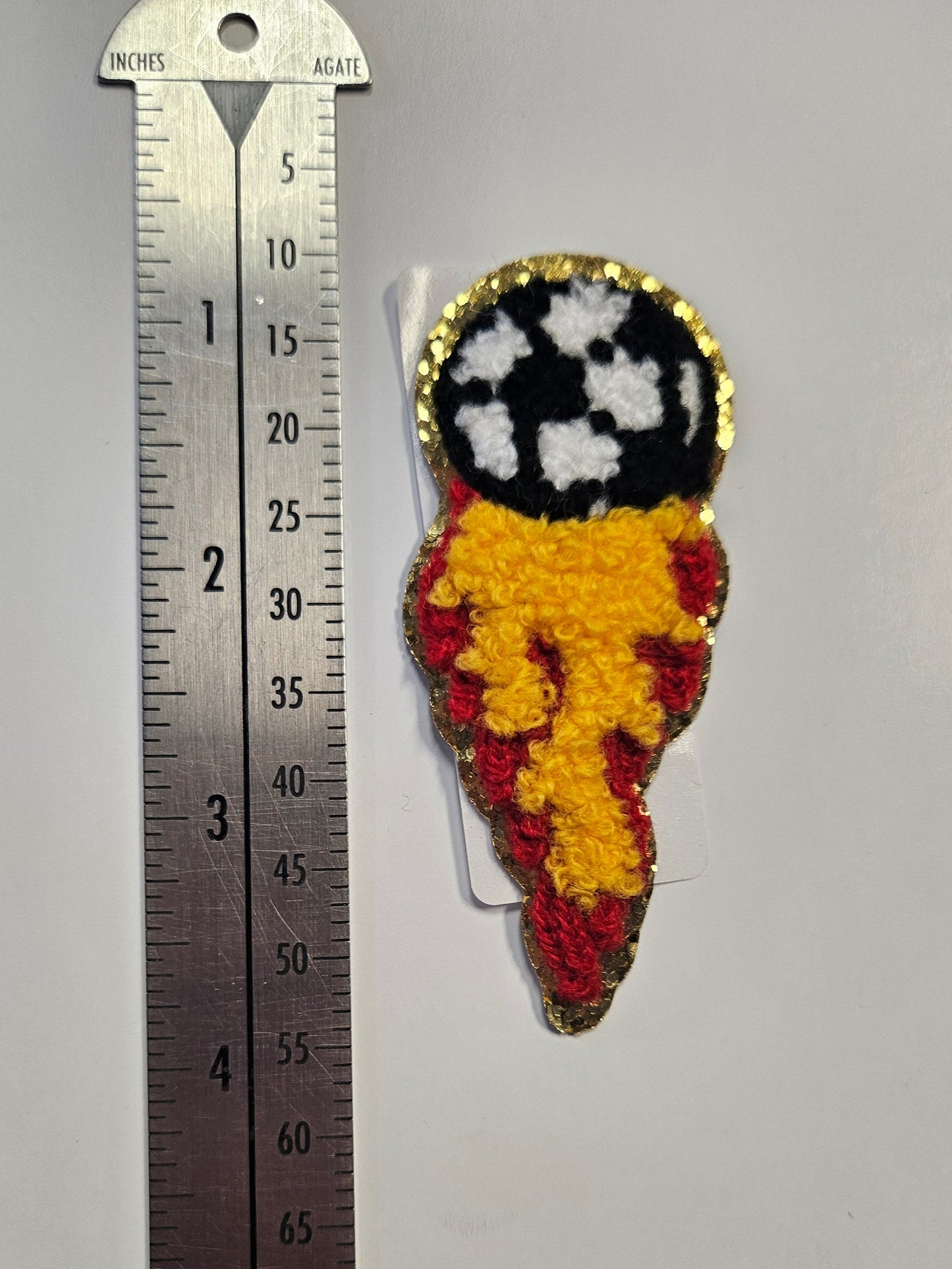 Iron On Patch - Soccer Ball on Fire