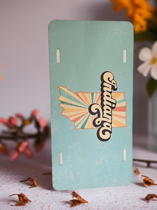 Retro Indiana License Plate