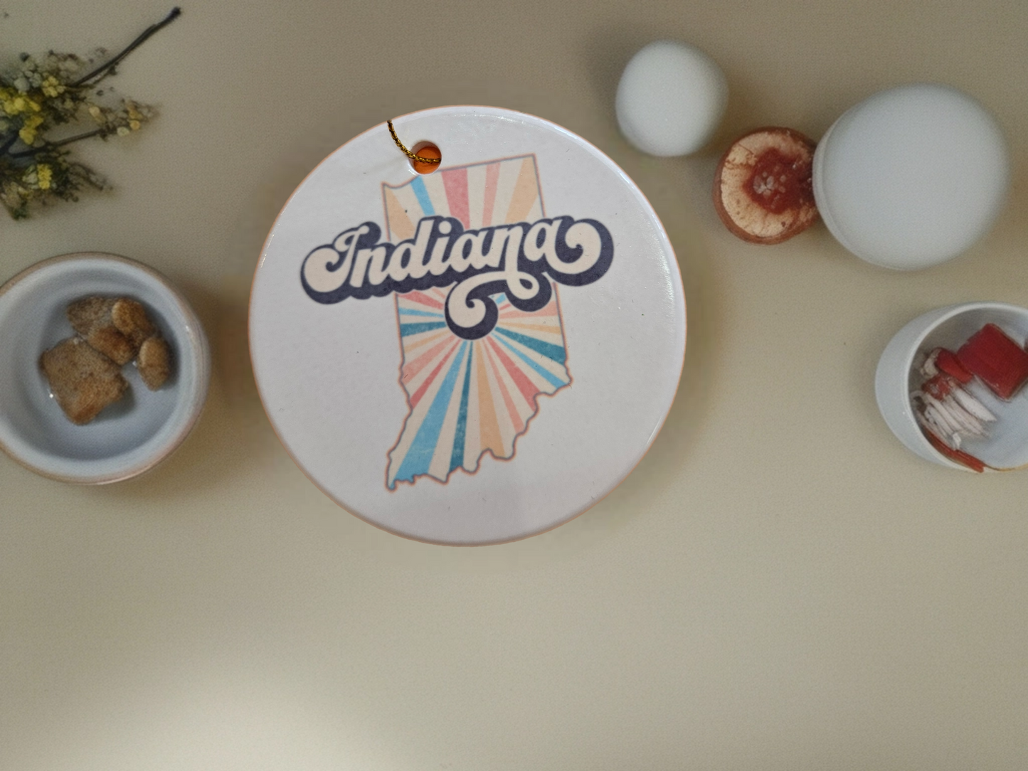 Indiana Retro Ornament - Ceramic