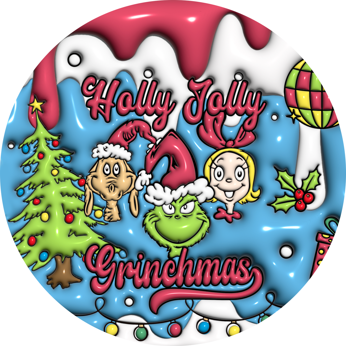 Grinch Ornament - Holly Jolly Grinchmas
